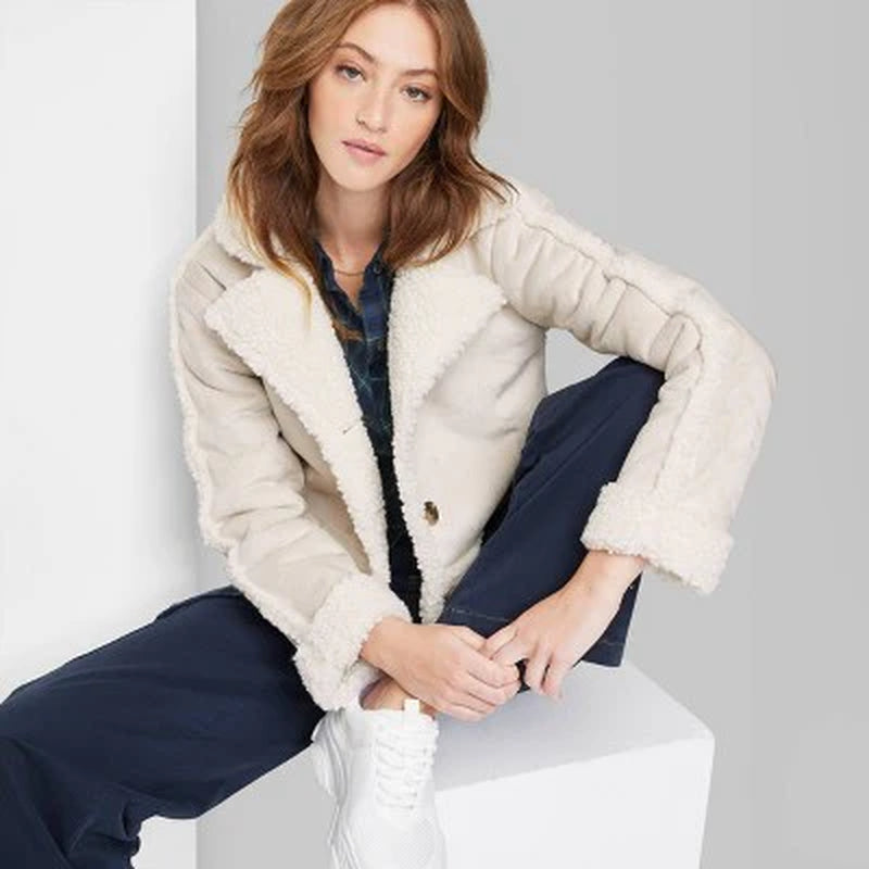 New - Wild Fable Women'S Button up Winter Faux Shearling Jacket