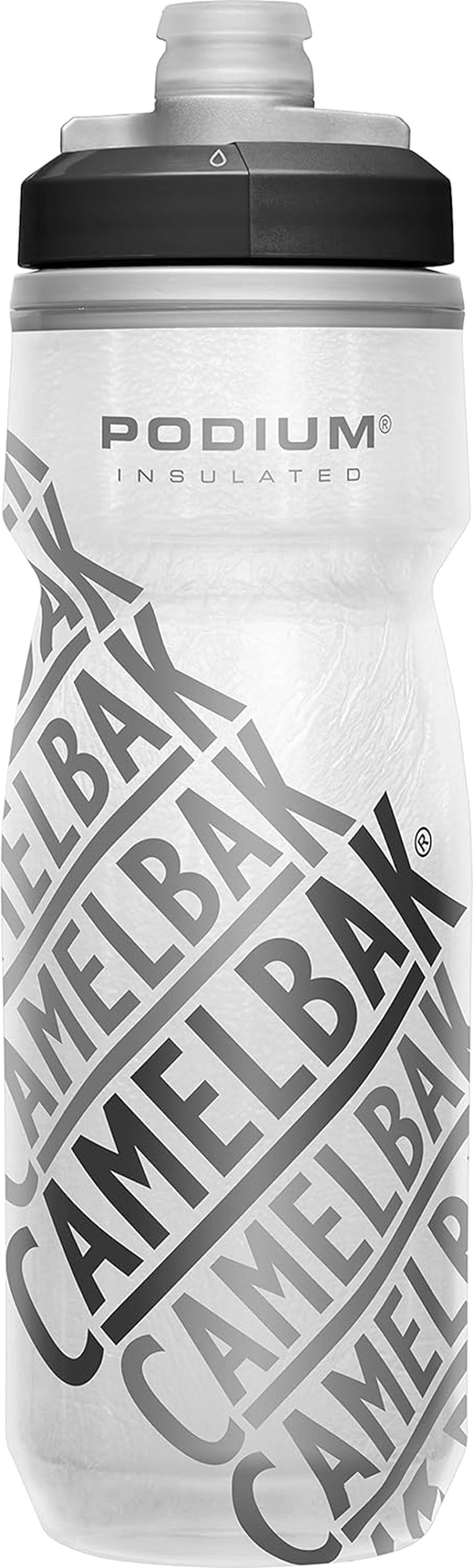 Camelbak Podium Chill Insulated Bike Water Bottle - Easy Squeeze Bottle - Fits Most Bike Cages - 21Oz, Black