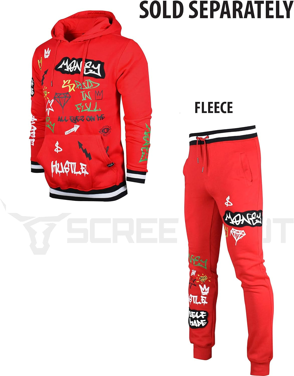 Screenshotbrand Mens Hip Hop Premium Slim Fit Track Pants - Athletic Jogger Bottom with Side Taping