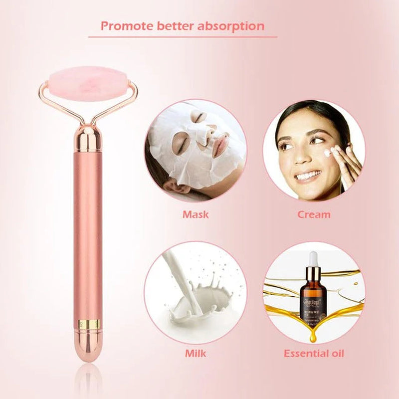 Vibra Beauty Vibrating Gemstone Roller and Magical Skin Care Massager