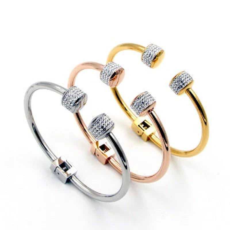 Rio Pave Rhinestone Bracelet in 3 Tones