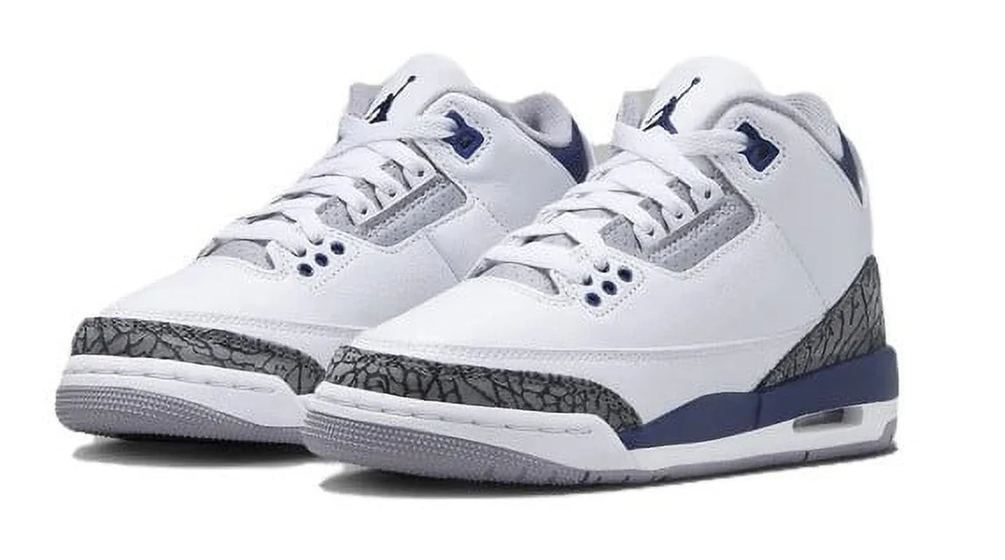 Big Boys’ Athletic Shoes, White/Midnight Navy, Size 4