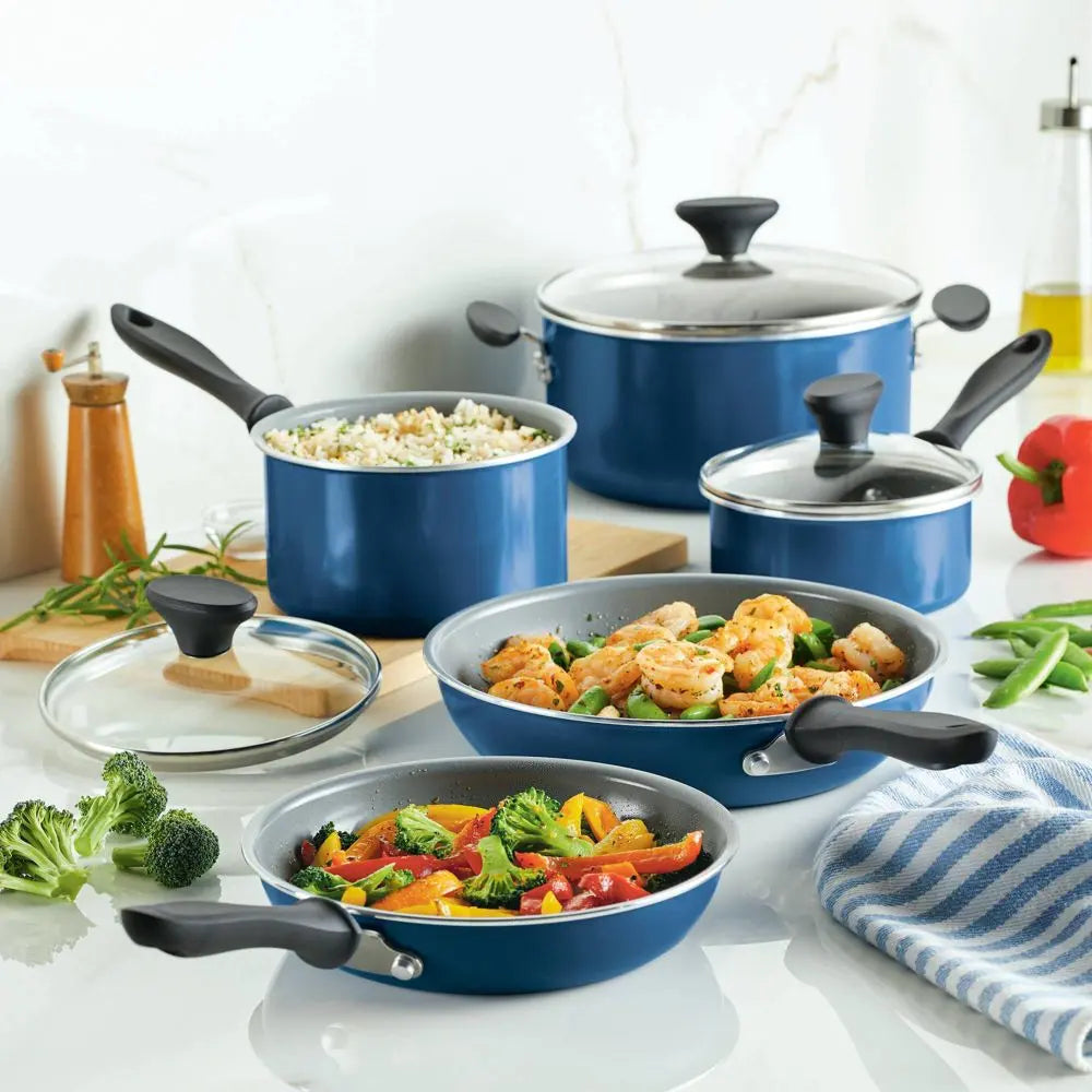 Farberware Reliance Pro 12Pc Nonstick Ceramic Cookware Set Teal/Gray