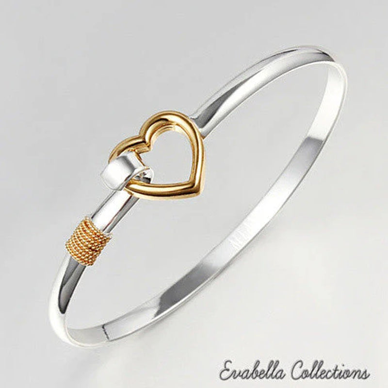 Hold My Heart Gold and Silver Polished Bracelet