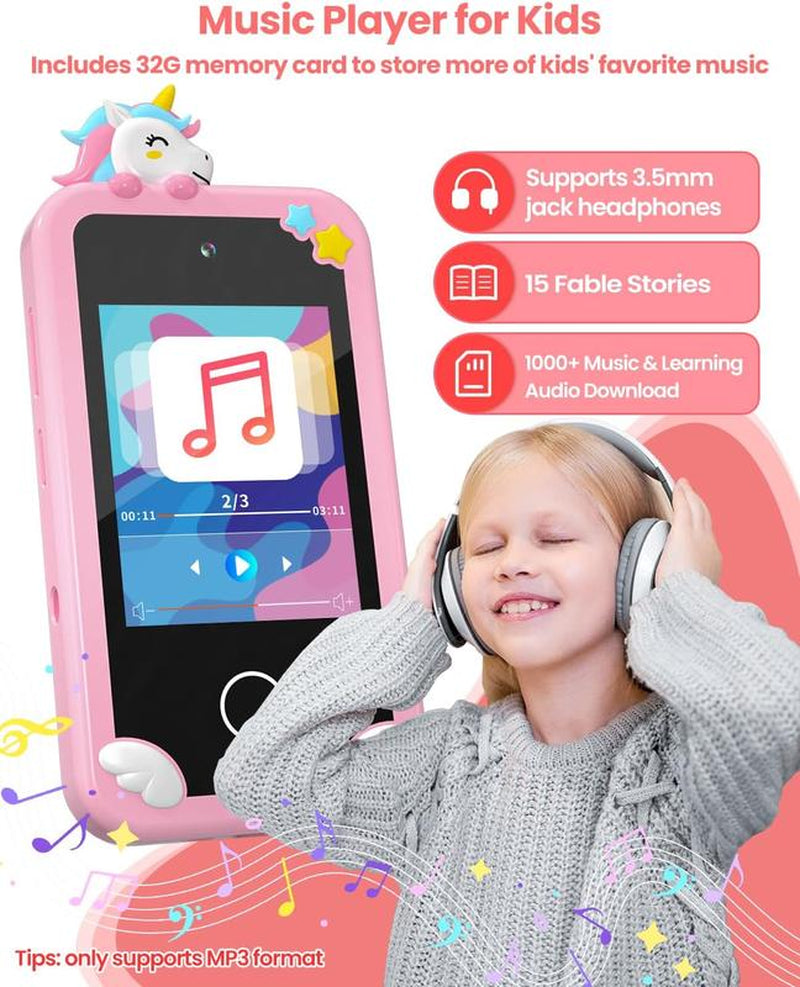 32G Kids Smart Phone, for Girls Boys 3-8 Year Old, Pretend Play Phone Kids Camera Music Player Learning Toy, Christmas Birthday Gifts, 2.8" Touchscreen, Dual Camera Mobile Smartphone