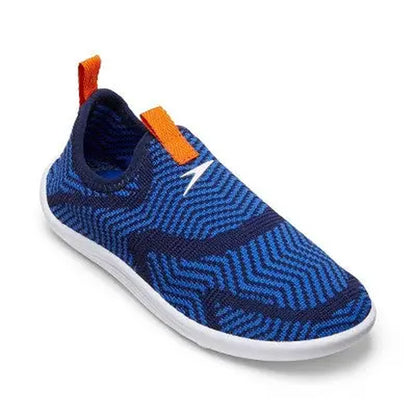 Speedo Junior Kids Knit Water Sports Aqua Shoes Quick Drying Outdoor, Blue, 4-5