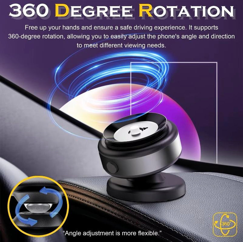 360° Rotatable Car Magnetic Phoneholder, Car Navigation Holder, Vacuum Adsorption & Magnetic Adsorption Double Sided,For Windshield and Dashboard, Kitchen,Bedroom,Office,Multifunctionalphone Accessories for Iphone & Androidsmartphone Cellphone Stand