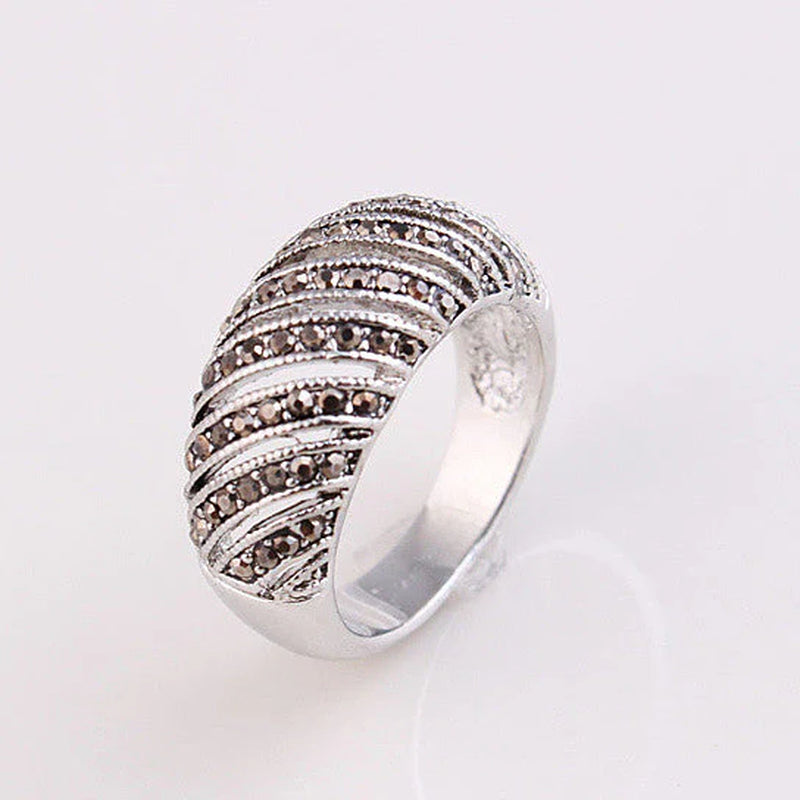 Markeza Ring in Semi Precious Marcasite Pave Crystals