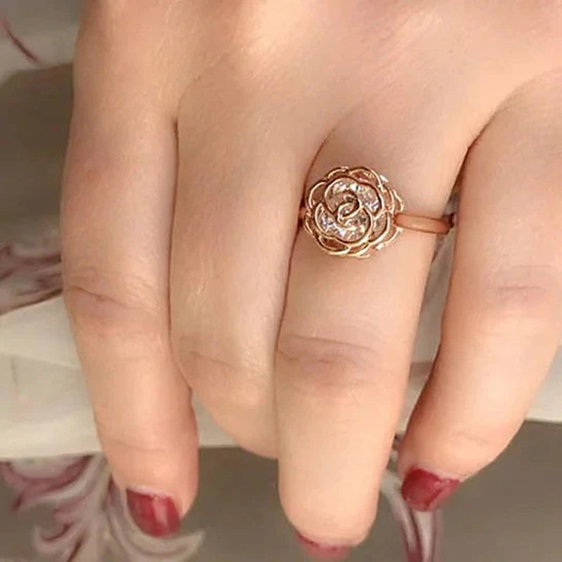 Rose Is a Rose Rings 18Kt Rose Crystals in White Yellow and Rose Gold Plating